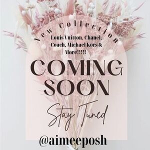 Coming Soon Graphic with Pink Dried Floral Accent